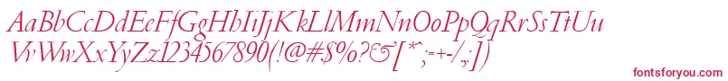 Czcionka PfgaramondClassicItalic – czerwone czcionki