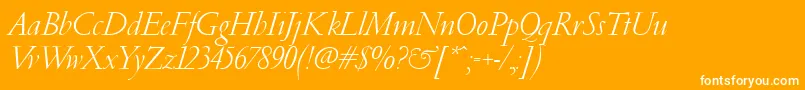 PfgaramondClassicItalic Font – White Fonts on Orange Background