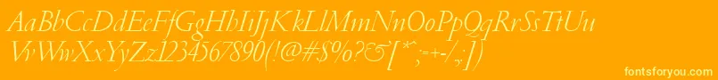 PfgaramondClassicItalic Font – Yellow Fonts on Orange Background