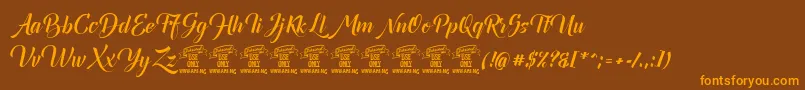 Canelabarkbold Font – Orange Fonts on Brown Background
