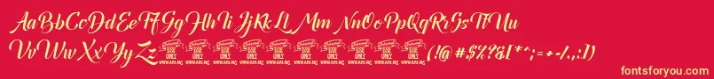 fuente Canelabarkbold – Fuentes Amarillas Sobre Fondo Rojo