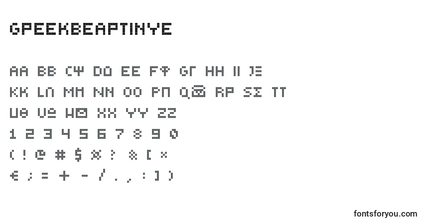 A fonte Greekbeartinye – alfabeto, números, caracteres especiais