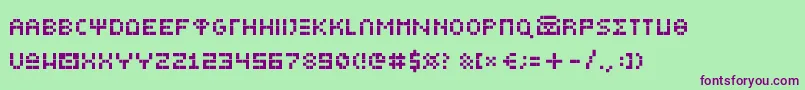 Greekbeartinye Font – Purple Fonts on Green Background