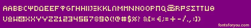 Greekbeartinye Font – Yellow Fonts on Purple Background