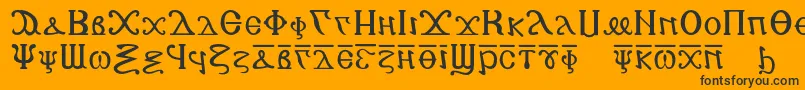 Copticalphabet Font – Black Fonts on Orange Background