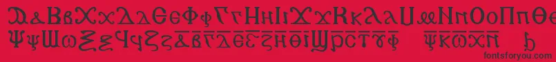 フォントCopticalphabet – 赤い背景に黒い文字