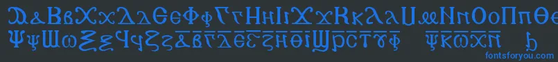 fuente Copticalphabet – Fuentes Azules Sobre Fondo Negro