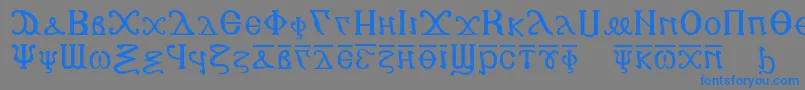 フォントCopticalphabet – 灰色の背景に青い文字