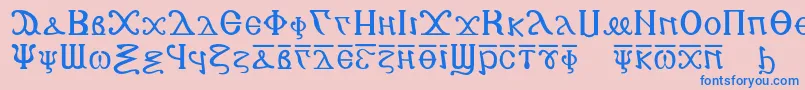 Copticalphabet Font – Blue Fonts on Pink Background