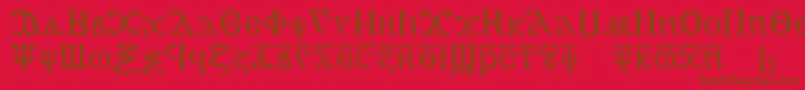 フォントCopticalphabet – 赤い背景に茶色の文字