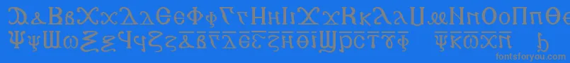 Copticalphabet Font – Gray Fonts on Blue Background