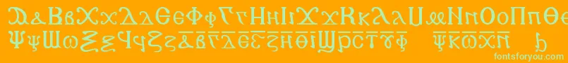 Copticalphabet Font – Green Fonts on Orange Background
