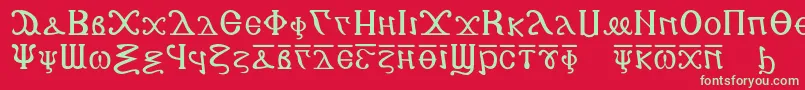 Police Copticalphabet – polices vertes sur fond rouge