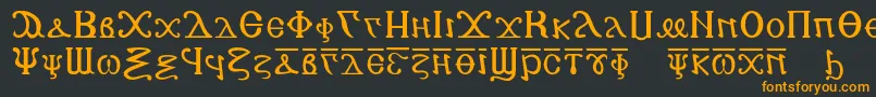 Copticalphabet-fontti – oranssit fontit mustalla taustalla