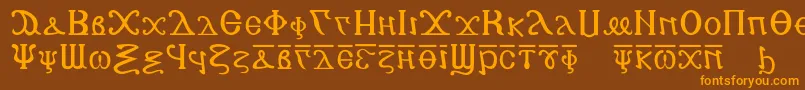 Police Copticalphabet – polices orange sur fond brun