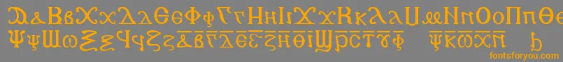 Czcionka Copticalphabet – pomarańczowe czcionki na szarym tle