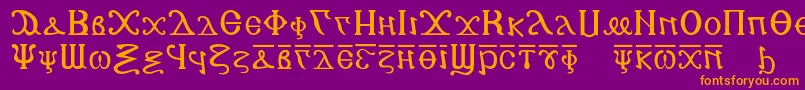 Police Copticalphabet – polices orange sur fond violet