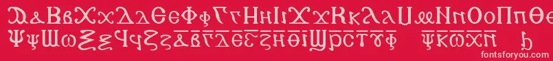 Copticalphabet-fontti – vaaleanpunaiset fontit punaisella taustalla