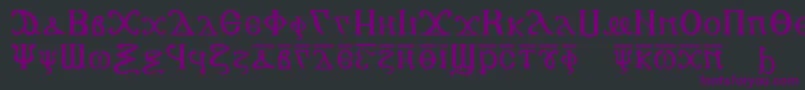Saiba mais sobre a fonte Copticalphabet Fonte Copticalphabet – fontes roxas em um fundo preto
