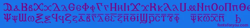 Police Copticalphabet – polices violettes sur fond bleu