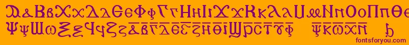 Шрифт Copticalphabet – фиолетовые шрифты на оранжевом фоне