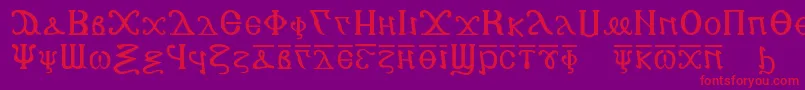 Fonte Copticalphabet – fontes vermelhas em um fundo violeta