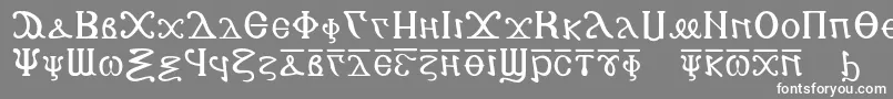 Copticalphabet-fontti – valkoiset fontit harmaalla taustalla