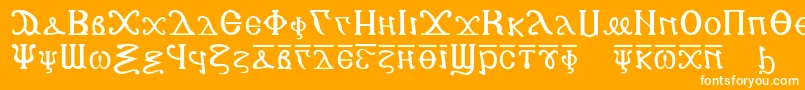 フォントCopticalphabet – オレンジの背景に白い文字