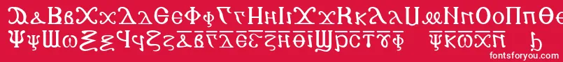 fuente Copticalphabet – Fuentes Blancas Sobre Fondo Rojo