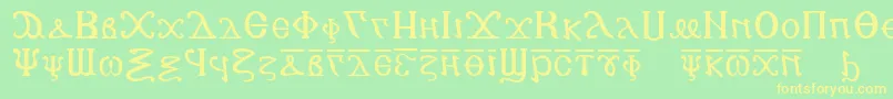 Copticalphabet Font – Yellow Fonts on Green Background