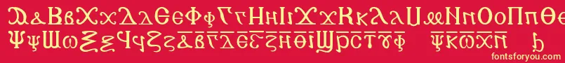 Шрифт Copticalphabet – жёлтые шрифты на красном фоне