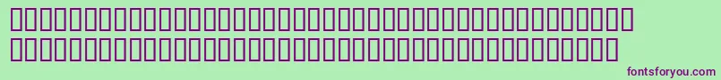 フォントYgnorant – 緑の背景に紫のフォント