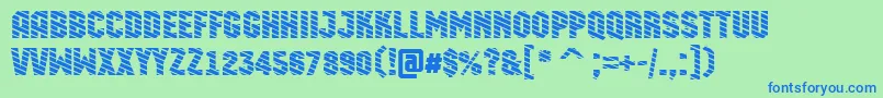 AMachinaortodgstr-Schriftart – Blaue Schriften auf grünem Hintergrund