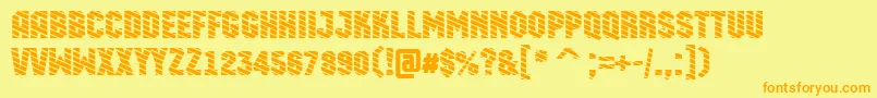 AMachinaortodgstr Font – Orange Fonts on Yellow Background