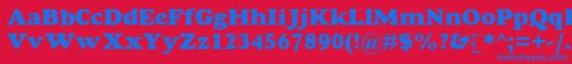 フォントGoudyMtExtraBold – 赤い背景に青い文字