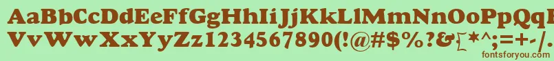 Шрифт GoudyMtExtraBold – коричневые шрифты на зелёном фоне