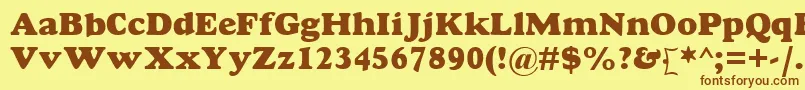 GoudyMtExtraBold Font – Brown Fonts on Yellow Background