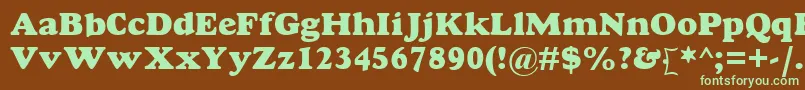 Шрифт GoudyMtExtraBold – зелёные шрифты на коричневом фоне