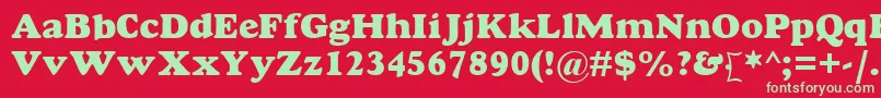 GoudyMtExtraBold-Schriftart – Grüne Schriften auf rotem Hintergrund