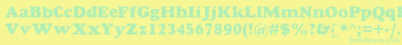 GoudyMtExtraBold Font – Green Fonts on Yellow Background