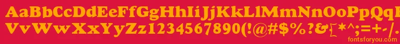 フォントGoudyMtExtraBold – 赤い背景にオレンジの文字