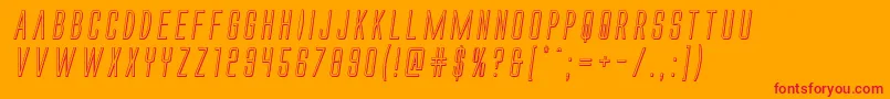 Alienleague3Dital-Schriftart – Rote Schriften auf orangefarbenem Hintergrund