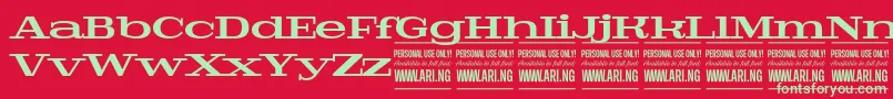 PigeonboldPersonal Font – Green Fonts on Red Background