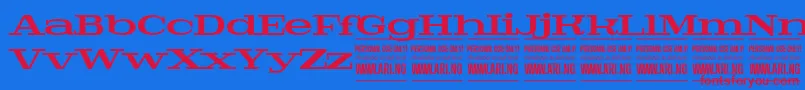 Шрифт PigeonboldPersonal – красные шрифты на синем фоне