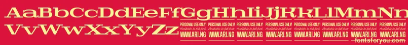 PigeonboldPersonal Font – Yellow Fonts on Red Background