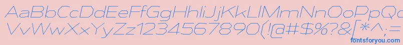 AthabascaExElIt-Schriftart – Blaue Schriften auf rosa Hintergrund