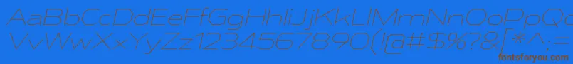 AthabascaExElIt Font – Brown Fonts on Blue Background