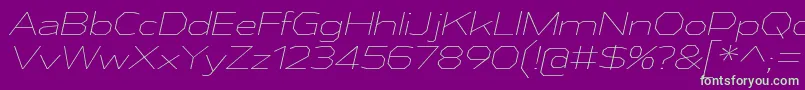 AthabascaExElIt Font – Green Fonts on Purple Background