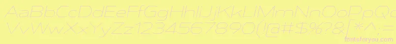 AthabascaExElIt Font – Pink Fonts on Yellow Background