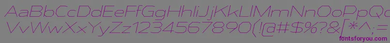 AthabascaExElIt Font – Purple Fonts on Gray Background